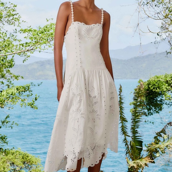 NWT Farm Rio Off-White Richelieu LENZINGT™
ECOVEROT™ Euroflax™ Midi Dress - Picture 3 of 5